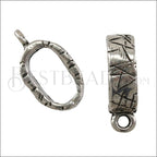Regaliz® ETCHED CHARM HOLDER spacer ANT. SILVER - 10 pcs