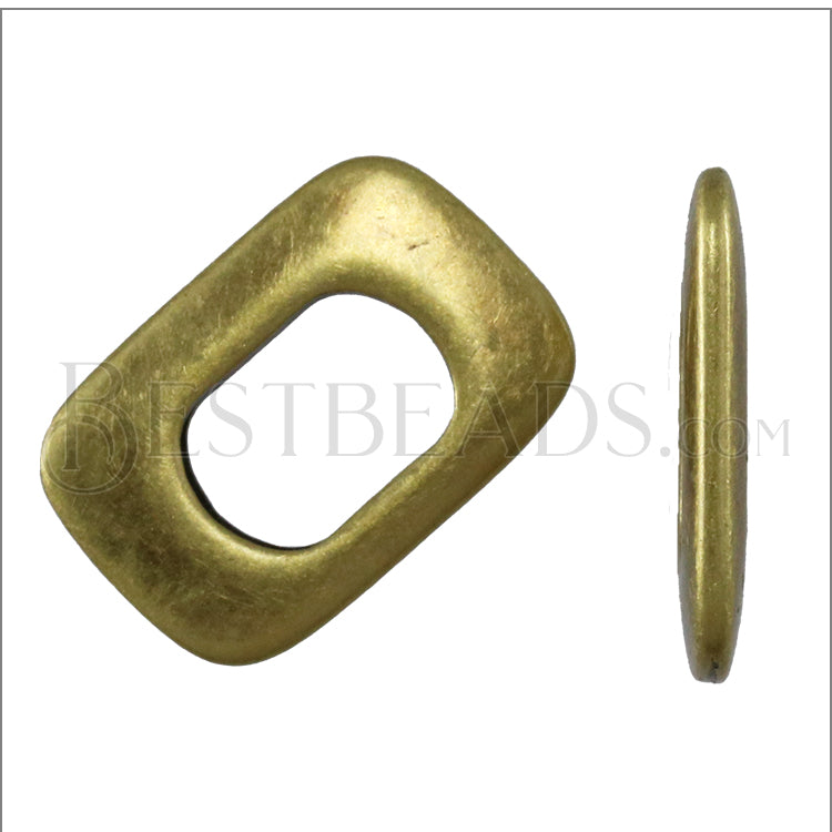 Regaliz® THIN SQUARE spacer ANT. BRASS - 10 pcs