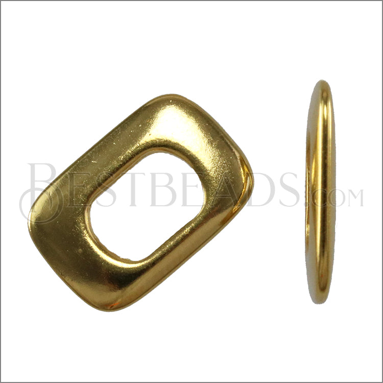 Regaliz® THIN SQUARE spacer SHINY GOLD - 10 pcs