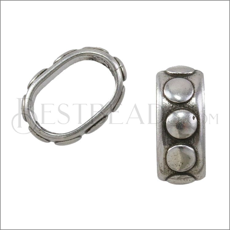 Regaliz® BUMPY spacer ANT. SILVER - 10 pcs