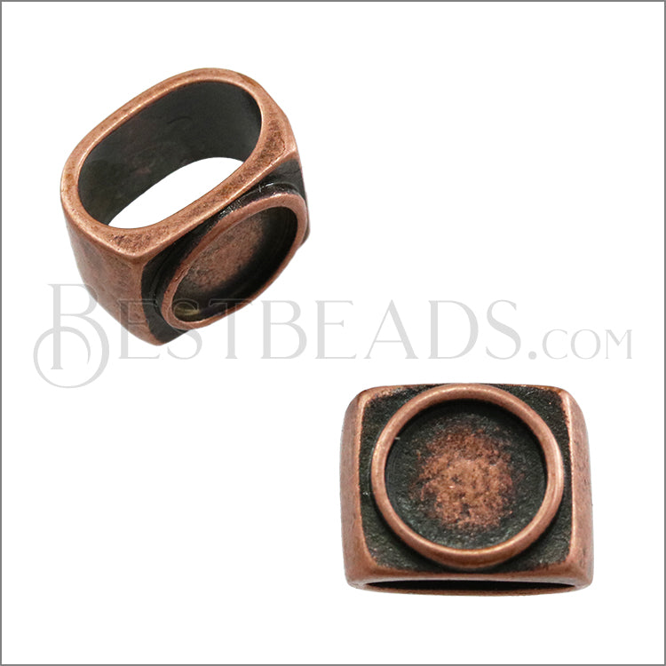 Regaliz® BLANK RESIN spacer (no stone) ANT COPPER - 10 pcs