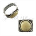 Regaliz® OFF - WHITE RESIN spacer ANT. SILVER - 10 pcs