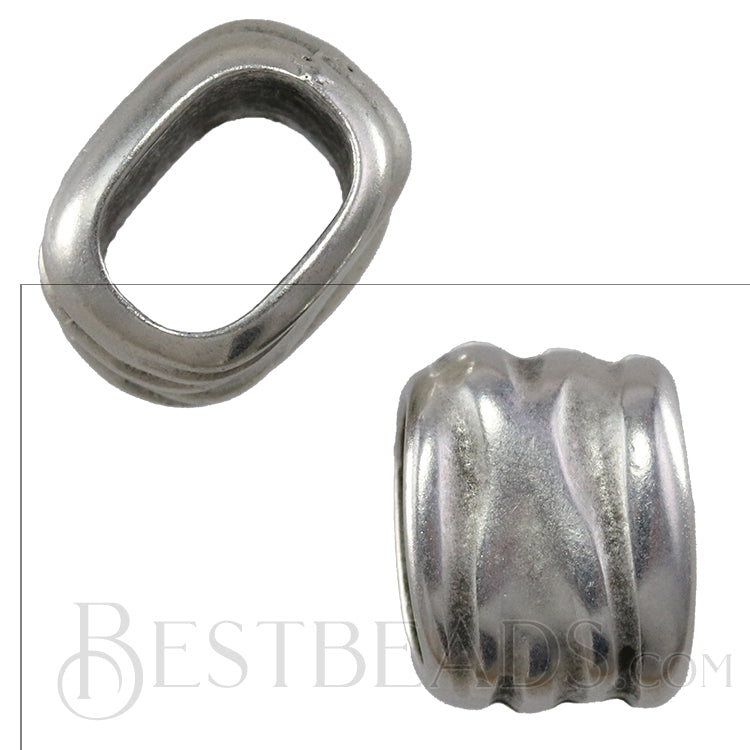 Regaliz® SCRUNCH spacer ANT. SILVER - 10 pcs