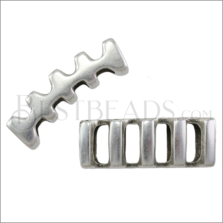 Regaliz® RIDGED spacer ANT. SILVER - 10 pcs