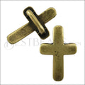 Regaliz® CURVED CROSS spacer ANT. BRASS - 10 pcs
