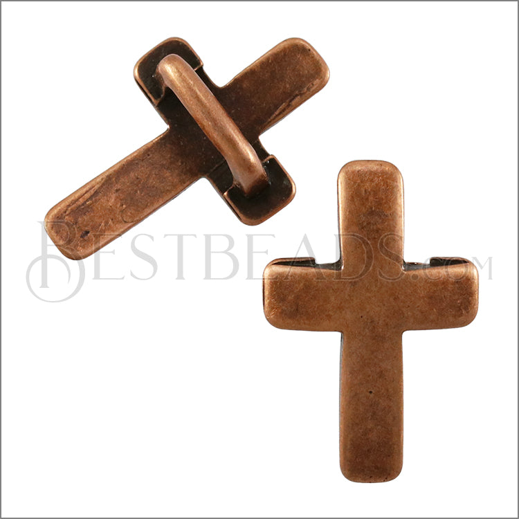 Regaliz® CURVED CROSS spacer ANT. COPPER - 10 pcs