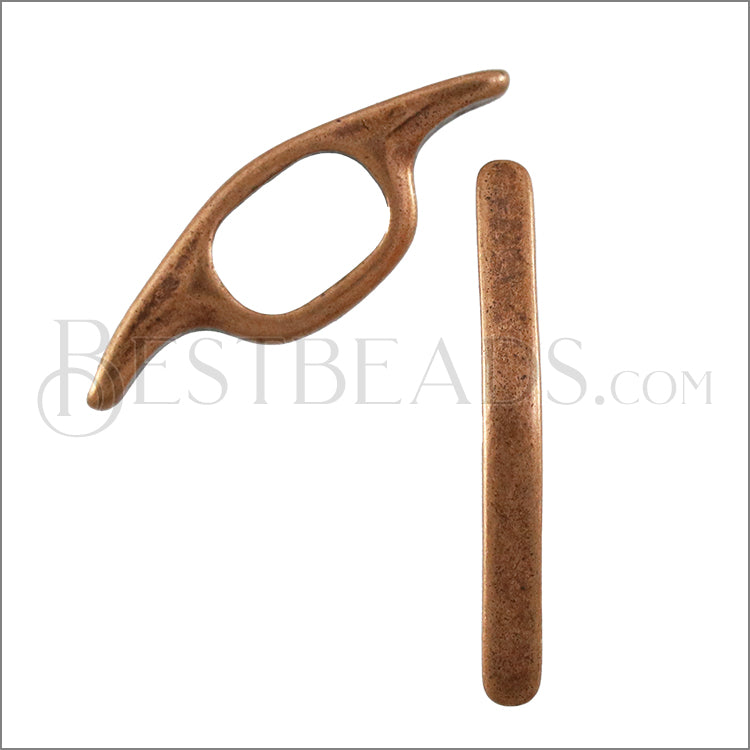 Regaliz® LONG CURVED BAR spacer ANT. COPPER - 10 pcs