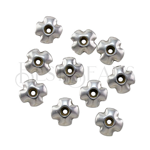 1mm CROSS Bead Stopper ANT SILVER - 10 pcs