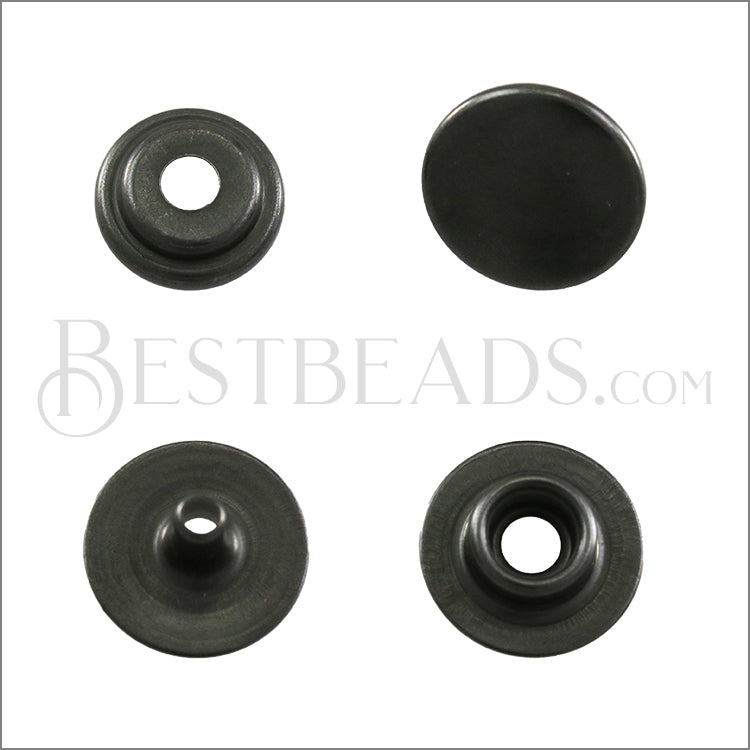 Snap Button MATTE GUNMETAL - set of 10