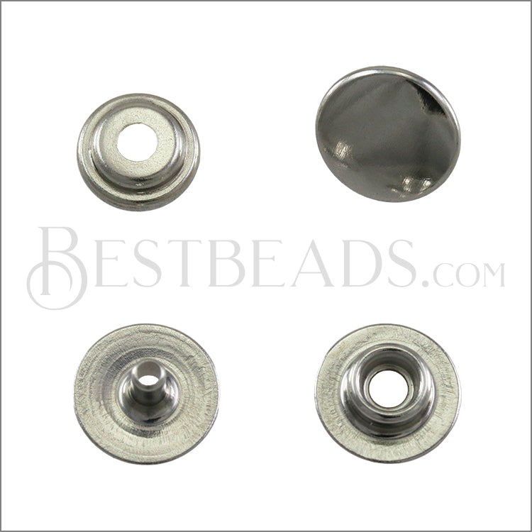 Snap Button NICKEL PLATED - set of 10