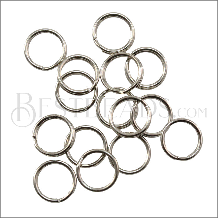 9mm SPLIT ring ANTIQUE SILVER - 100 pcs