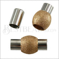 5mm round STAINLESS STEEL mag clasp STYLE 1 - ROSE GOLD - 10 clasps