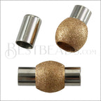 5mm round STAINLESS STEEL mag clasp STYLE 1 - ROSE GOLD - 10 clasps