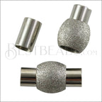 5mm round STAINLESS STEEL mag clasp STYLE 1 - SILVER - 10 clasps