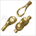 5mm round STAINLESS STEEL mag clasp STYLE 3 - GOLD - 5 clasps