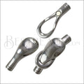 5mm round STAINLESS STEEL mag clasp STYLE 3 - SILVER - 5 clasps