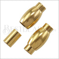 5mm round STAINLESS STEEL mag clasp STYLE 5 - GOLD - 10 clasps