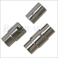 5mm round STAINLESS STEEL mag clasp STYLE 7 - SILVER - 10 clasps