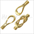 5mm round STAINLESS STEEL mag clasp STYLE 8 - GOLD - 5 clasps