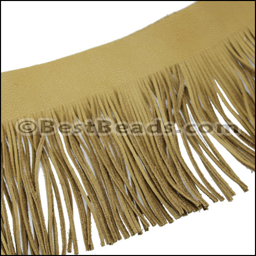 Suede Fringe Leather TAN - 16" strip