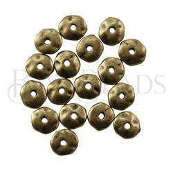 Nugget 7mm (1mm hole) Spacer Bead ANT BRASS - 100pcs