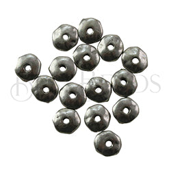 Nugget 7mm (1mm hole) Spacer Bead ANT SILVER - 100pcs