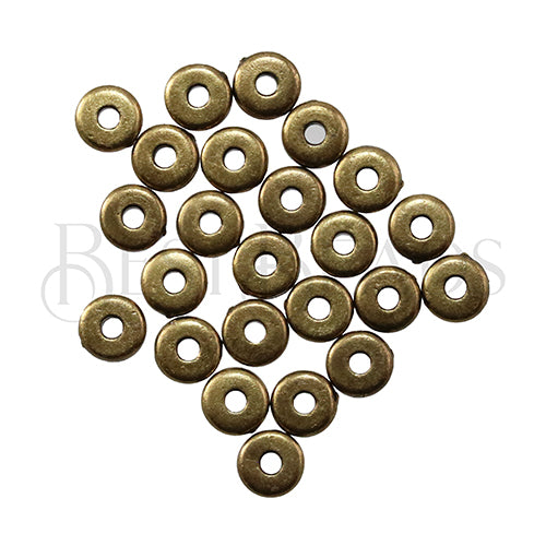 Disk 5mm (1mm hole) Spacer Bead ANT BRASS - 250pcs