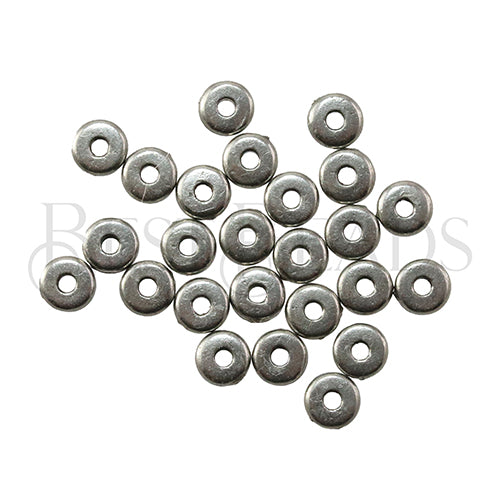 Disk 5mm (1mm hole) Spacer Bead ANT SILVER - 250pcs