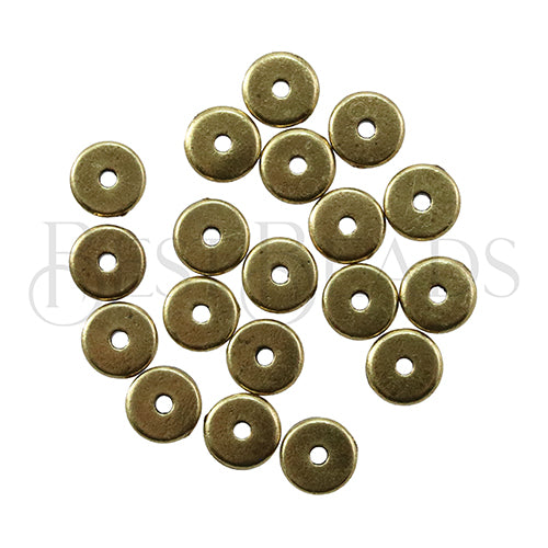 Disk 7mm (1mm hole) Spacer Bead ANT BRASS - 100pcs