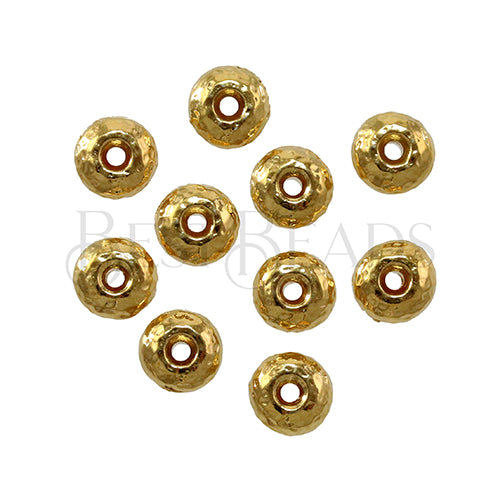 1mm round HAMMERED RONDELLE Bead GOLD - 20 pcs