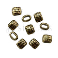 4x2mm round DISTRESSED BARREL Bead ANT BRASS - 20 pcs