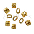 4x2mm round DISTRESSED BARREL Bead GOLD - 20 pcs