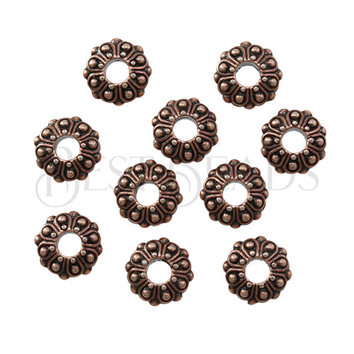 4mm round CASBAH Bead ANT COPPER - 10 pcs