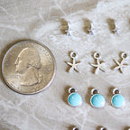 MINI Star Charm ANT SILVER - 10 pcs