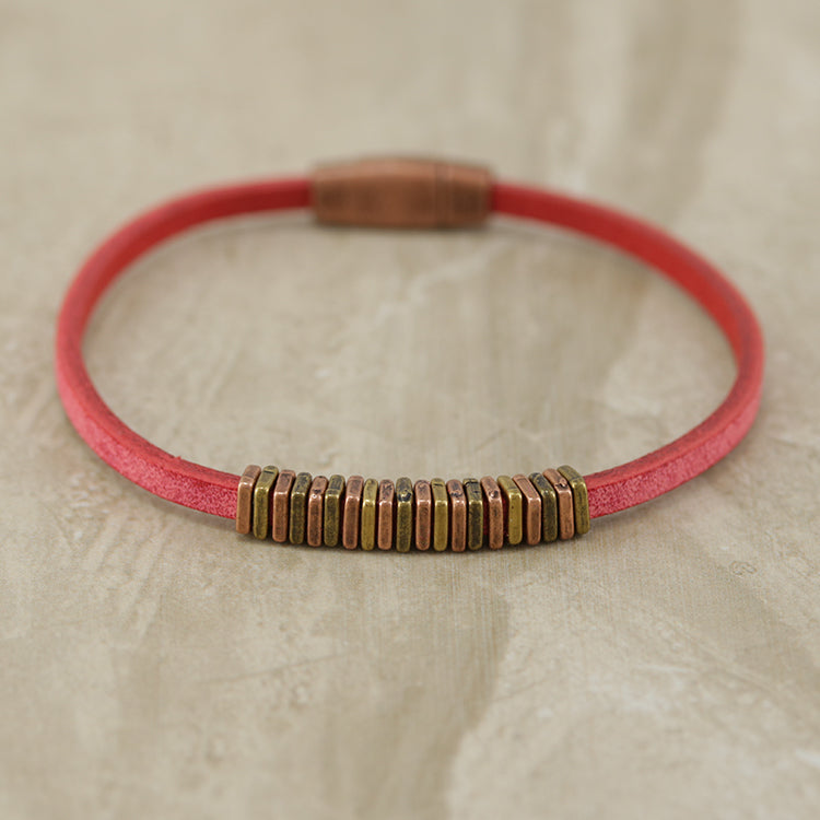 3mm flat PLAIN magnetic clasp ANT COPPER - 10 clasps