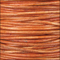 1.5mm round Indian leather - orange natural dye - 25m SPOOL