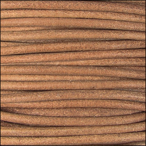 2mm round Indian leather - natural dye - 25m SPOOL