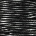 1.5mm round Indian leather - shiny black natural dye - 25m SPOOL