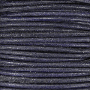 2mm round Indian leather - pacific blue natural dye - 25m SPOOL