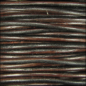 1.5mm round Indian leather - dark brown natural dye - 25m SPOOL
