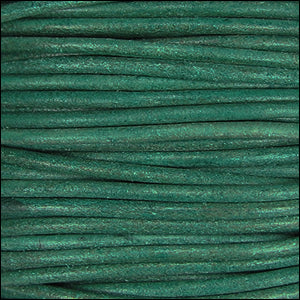 2mm round Indian leather - turquoise natural dye - 25m SPOOL