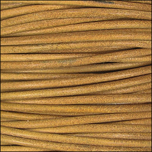 2mm round Indian leather - yellow natural dye - 25m SPOOL
