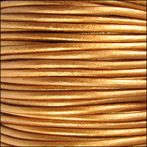 2mm round Indian leather - METALLIC indian sun - 25m SPOOL