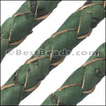 6mm round BRAIDED CORK GRASS GREEN - meter