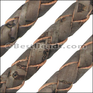 6mm round BRAIDED CORK DARK BROWN - meter