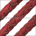 6mm round BRAIDED CORK RED - meter