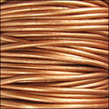 2mm round Indian leather - METALLIC bronze - 25m SPOOL