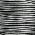 1.5mm round Indian leather - METALLIC grey - 25m SPOOL