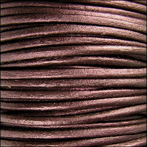 1.5mm round Indian leather - METALLIC maroon - 25m SPOOL
