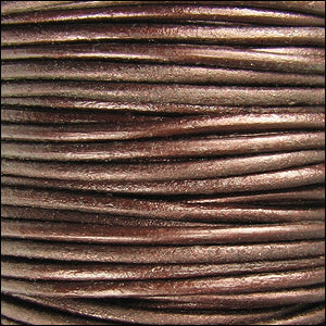 2mm round Indian leather - METALLIC tamba - 25m SPOOL